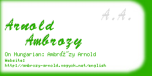 arnold ambrozy business card